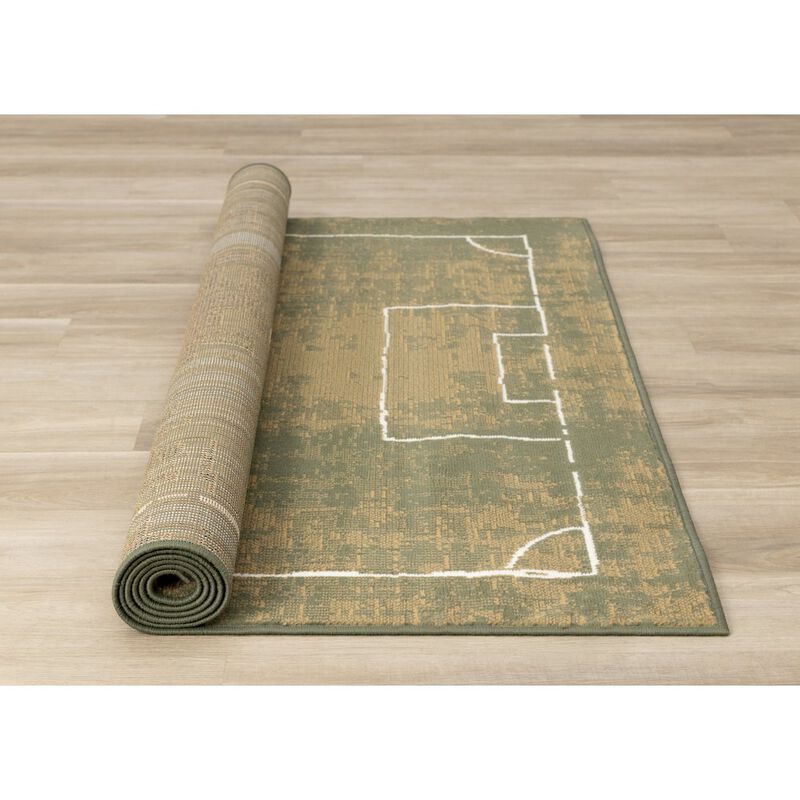 Novelle Home Green 5x7 Soccer Rug, Football Rug and Soccer Mat, Boys Room Rug image number 4