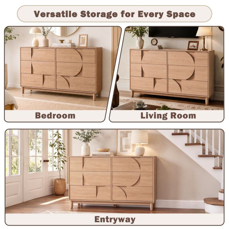 Crorn Mid Century 6-Drawer Dresser image number 7
