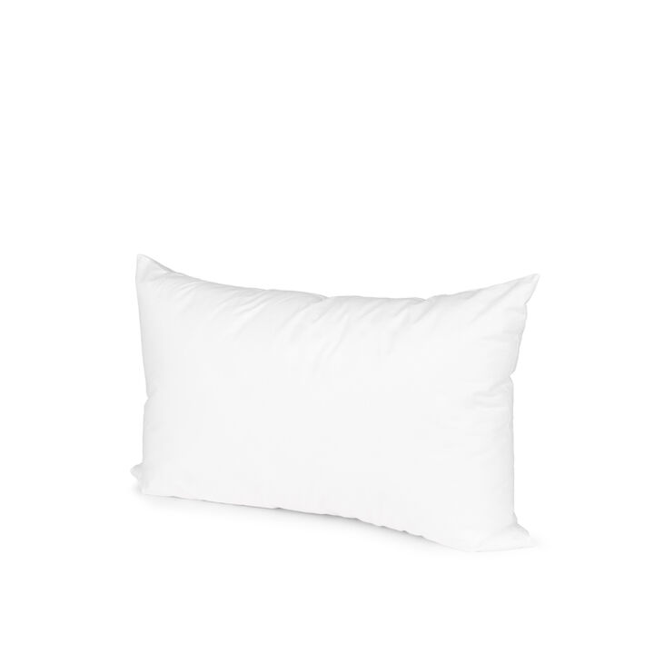 HomeRoots 13" X 21" White Lumbar Cotton Down Blend Throw Pillow Insert