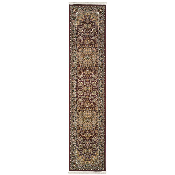 HomeRoots Medallion Runner Rug With Fringe
