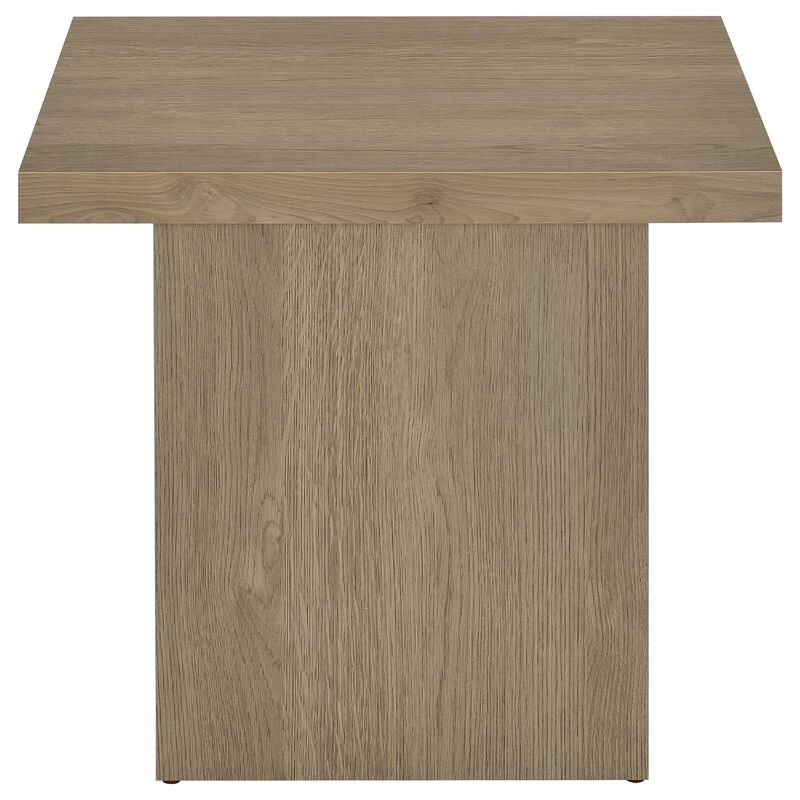 Darla Square Side-End Table, Block Style Base, Wood image number 2