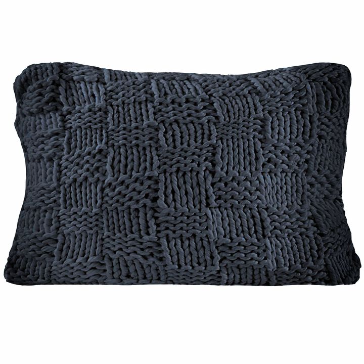 Chess Knit Navy Dutch Euro Pillow