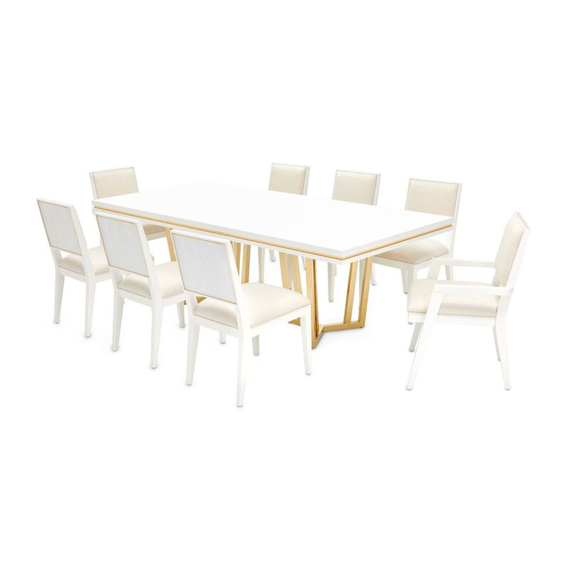 Michael Amini Palm Gate Rectangular Dining Table - Cloud White