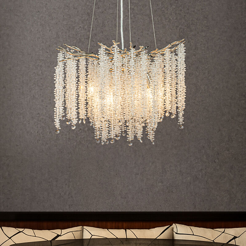 Modern Glam Crystal Chandelier Branch Style Pendant Ceiling Light for Dining Room Bedroom image number 1