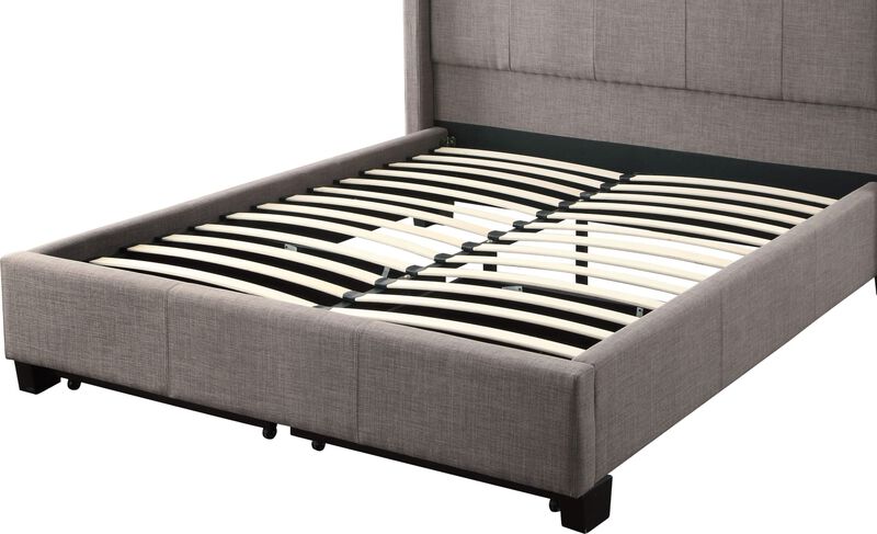 Adona California King-Size Upholstered Storage Bed in Dolphin Linen