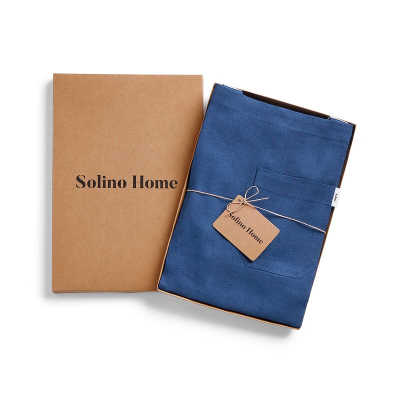 Solino Home 100% Pure Linen Apron - Linen Bib Apron