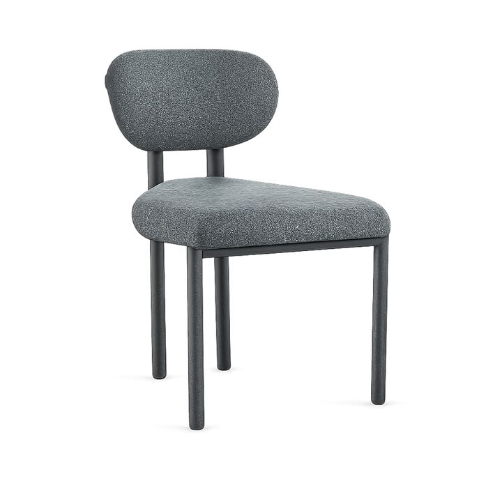 GOODSILO Mid-Century Upholstered Dining Chairs Set of 2, Ergonomic Curved Backrest Seating for Kitchen and Dining Room Spaces