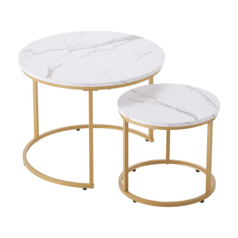 Space-Saving Nesting Tables Set of 2 for Living Room or Bedroom