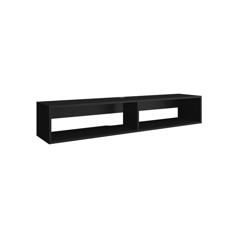 HomeRoots 59" Black Floating Mount TV Stand image number 2