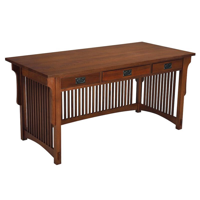 Crafters and Weavers Mission Crofter 3 Drawer Library Desk - Michael's Cherry