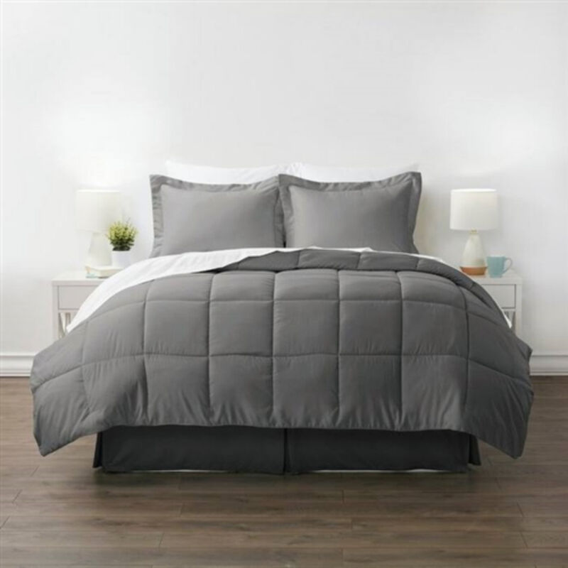 8-Piece Microfiber Reversible Bed-in-a-Bag Comforter Set