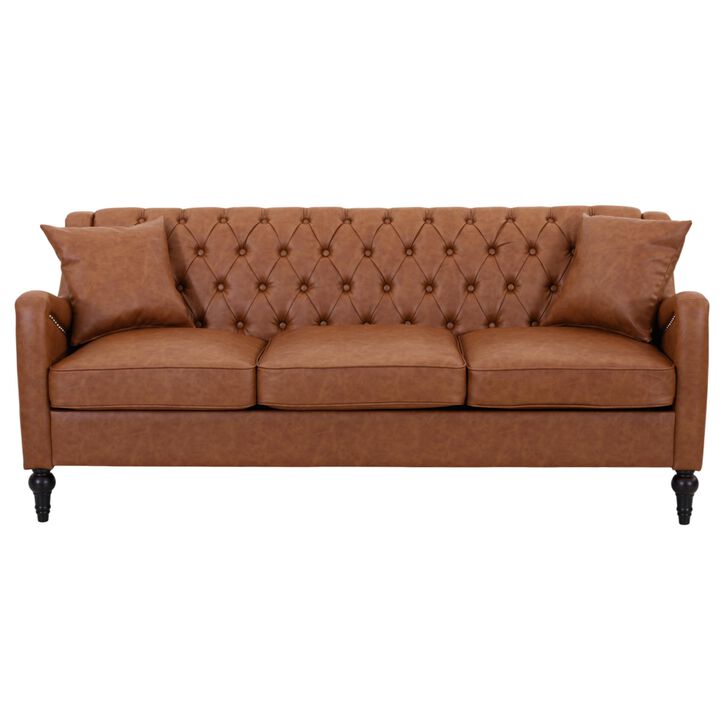 Zutung PU Leather 3‑Seater Sofa