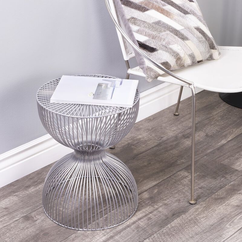 Butler Specialty Nicholas Silver Meatl Side Table, Silver