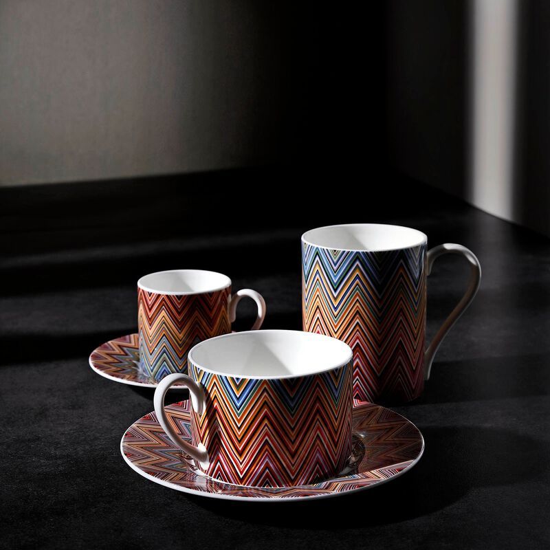 Tea Cup & Saucer ZIG ZAG JARRIS 156 Set of 2, cup diam. 3.35", H 2.36", saucer diam. 6.1" image number 2