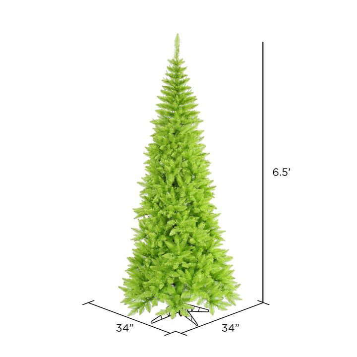 Vickerman 6.5' Lime Fir Slim Artificial Christmas Tree, Unlit - Faux Fir Christmas Tree - Seasonal Indoor Home Decor