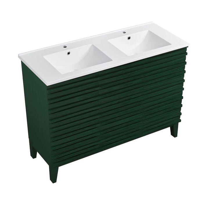 Cascade 48 in. Bathroom Vanity with 3-Hole Ceramic Sink Top