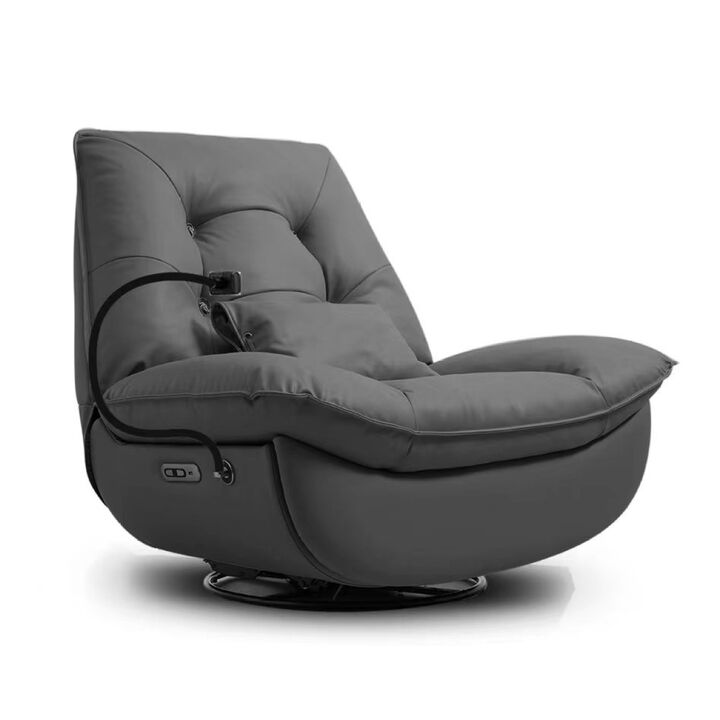 smart multifunction recliner chair electric grey feather
