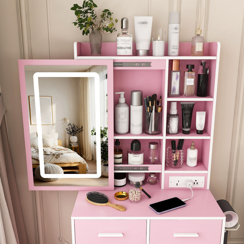 Blagem Small Makeup Vanity Desk with Mirror image number 8