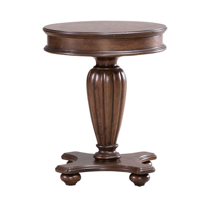 Liberty Furniture Allington Round End Table for Living Room - Satin Sienna