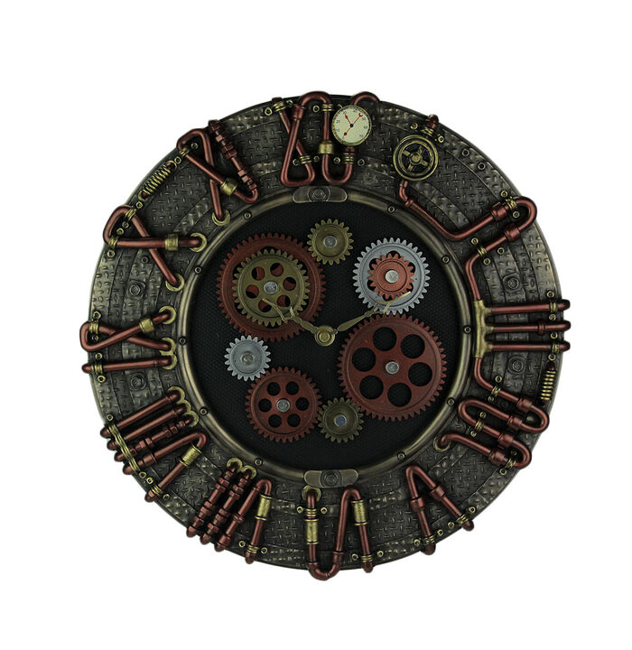 Steampunk Electricity Conduit Piping Wall Clock
