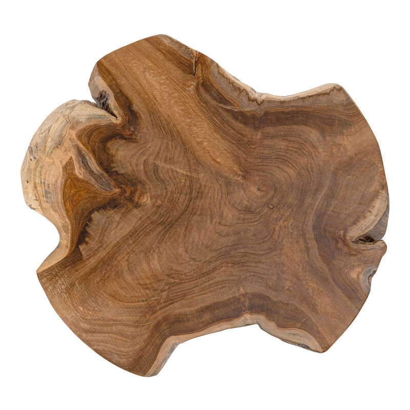 Amara Rustic Modern Handcrafted Live Edge Solid Teak Wood Stump Stool image number 9