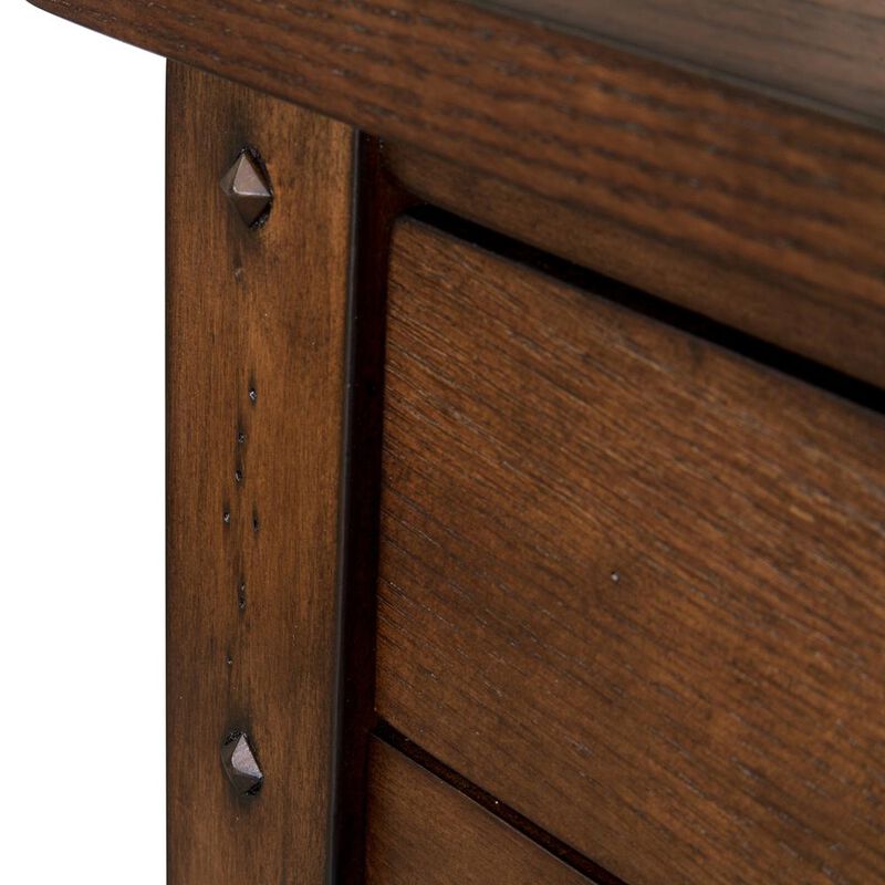 Liberty Furniture Lake House Chair Side Table in Rustic Brown Oak image number 7
