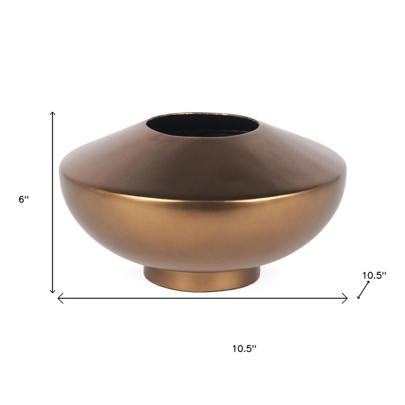 HomeRoots 6" Antiqued Bronze Metal Table Vase image number 3