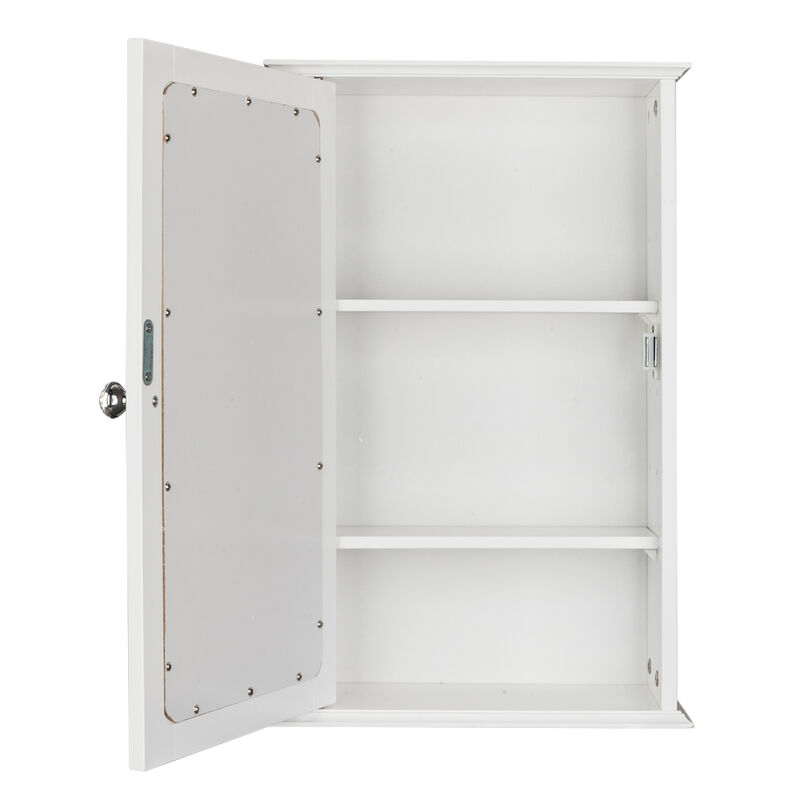 Wall-Mounted Bathroom Cabinet with Single Mirror Door & Shelf Space-Saving Storage Solution