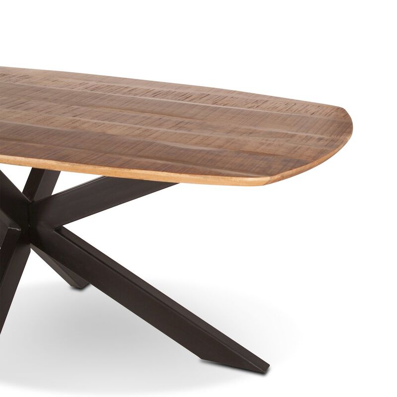 World Interiors Santa Margherita 82 Dining Table in Mango Wood and Iron