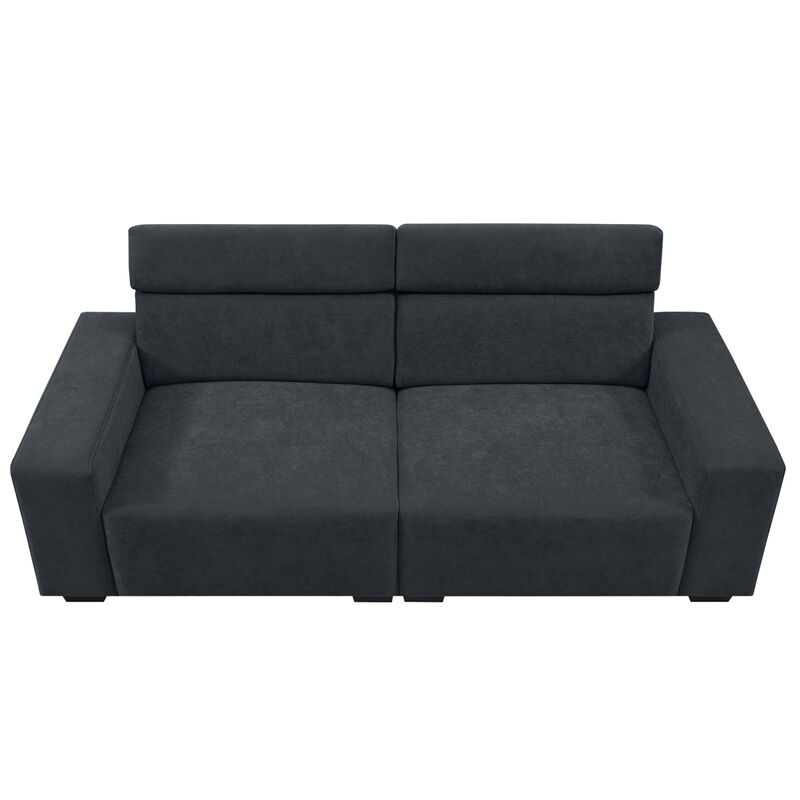 87*34.2" 2-Seater Sectional Sofa Couch with Multi-Angle Adjustable Headrest, Spacious and Comfortable Velvet Loveseat for Living Room,Studios, Salon,3 Colors