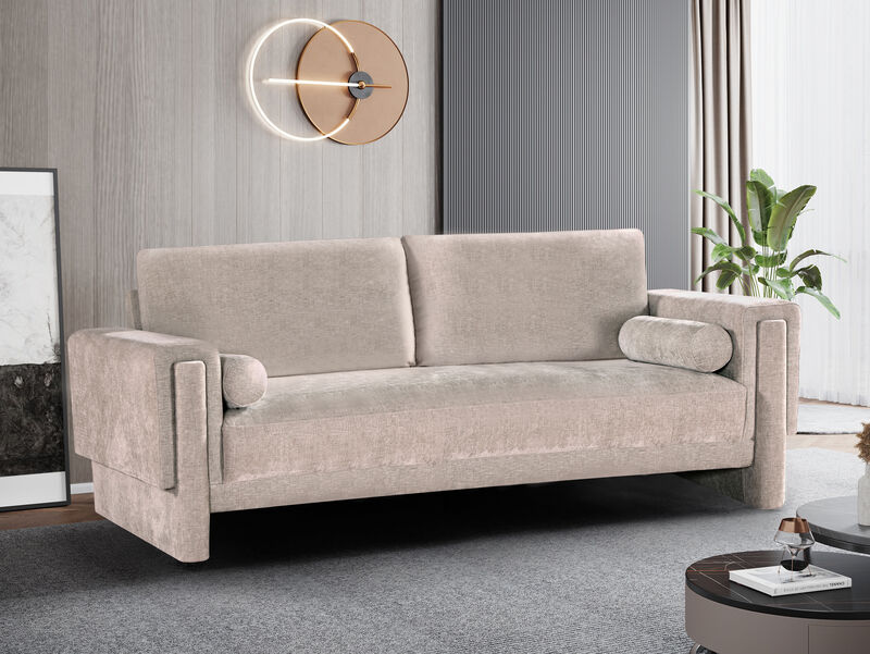 Meridian Furniture Madeline Beige Chenille Fabric Sofa image number 1