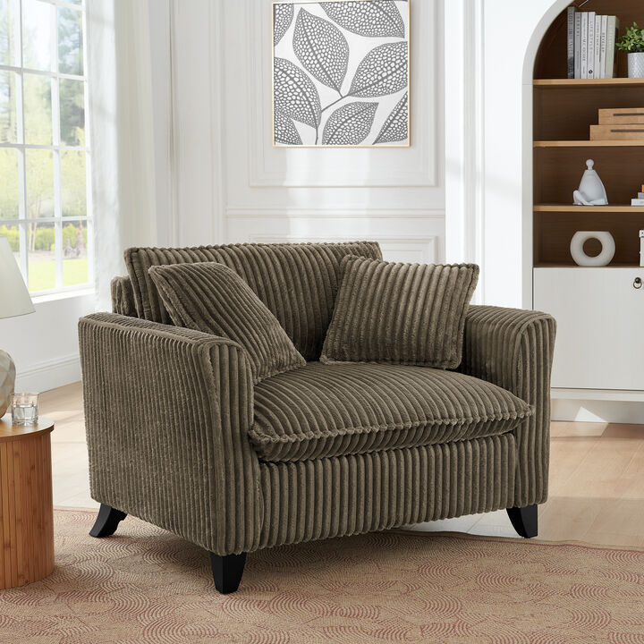Merax Tufted Lazy Sofa Chair - Single-Seat Ergonomic Accent Chair