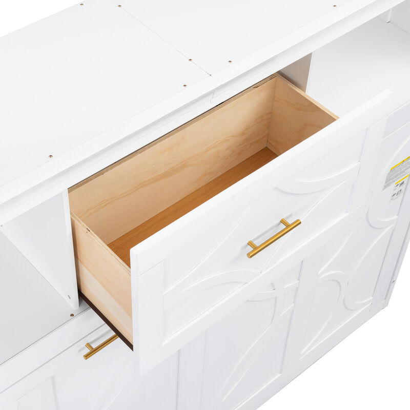 Whisen Twin Size Murphy Bed with Charging Station and a Drawer