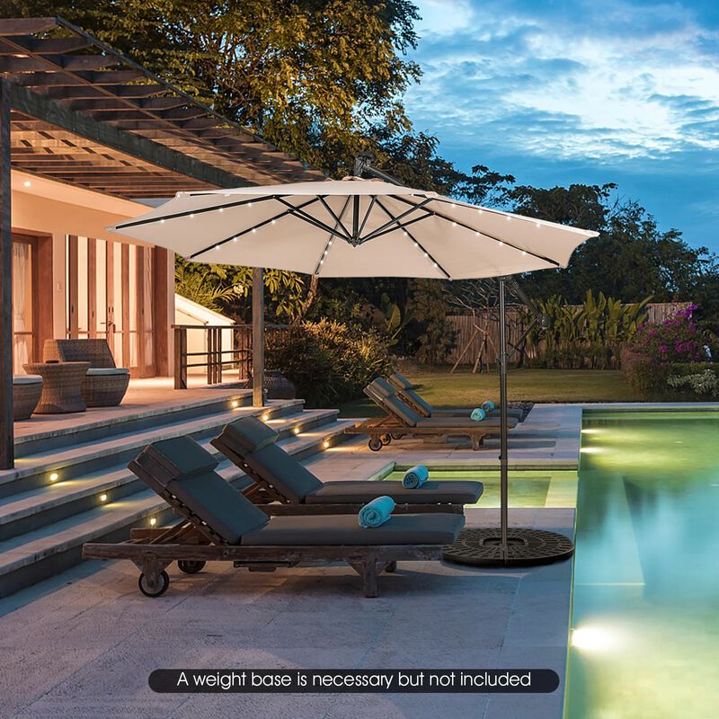 Mondawe 10 Feet Patio Cantilever Umbrella with Tilting System