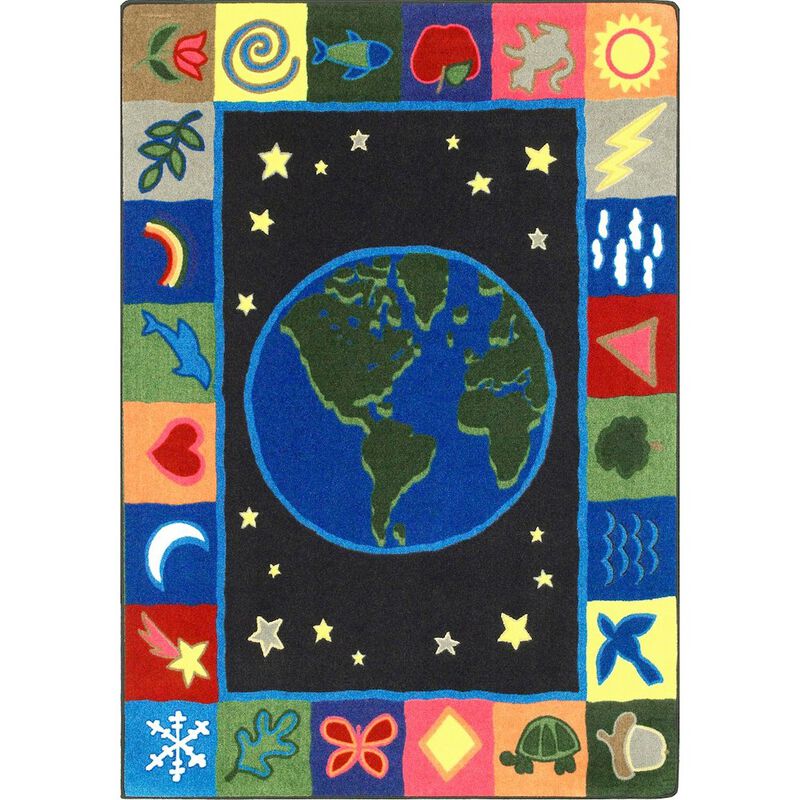 Joy Carpets Kid Essentials EarthWorks 7'8 x 10'9 Area Rug in Color Multi