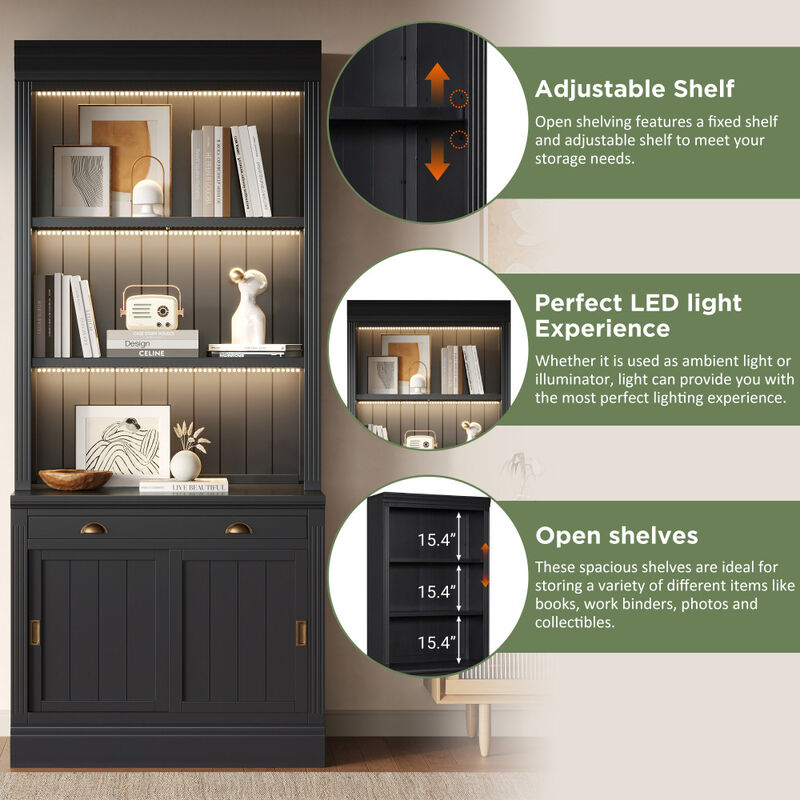 Pulvop LED-Lit Bookcase image number 3