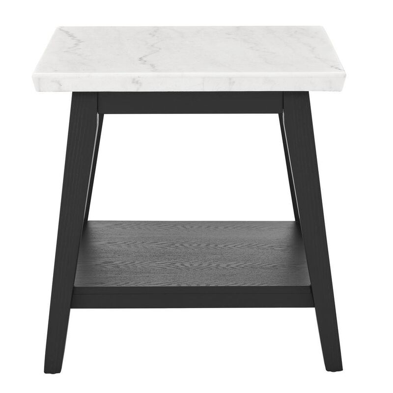 Vida-Black White Marble Top End Table