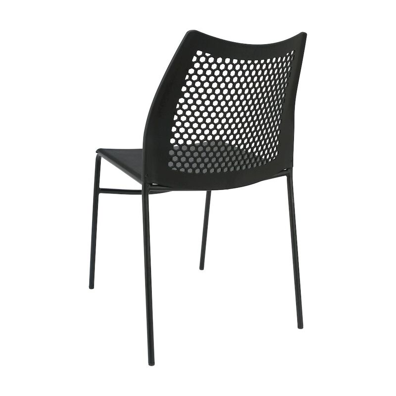Flash Furniture Black Stack Chair with Air-Vent Back, Non-Sled Base image number 2