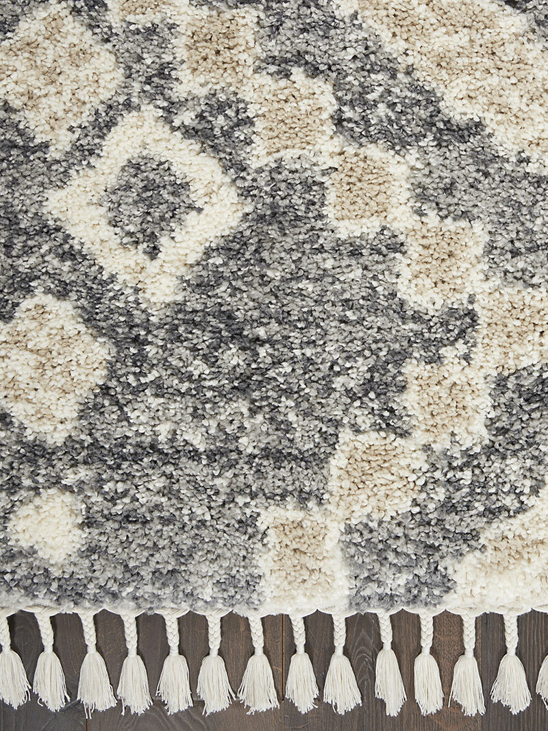 Oslo Shag OSL02 Gray/Ivory 5'3" x 7'9" Rug image number 4