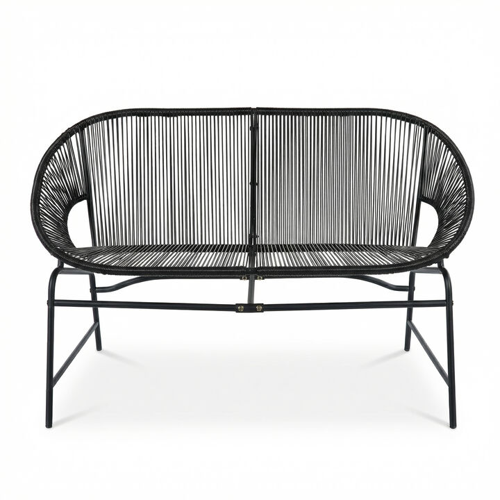 Christopher Knight Home Kamdyn Outdoor Wicker Wrap Hammock Loveseat with Metal Frame