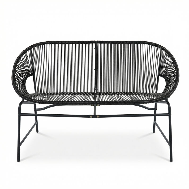 Christopher Knight Home Kamdyn Outdoor Wicker Wrap Hammock Loveseat with Metal Frame image number 0