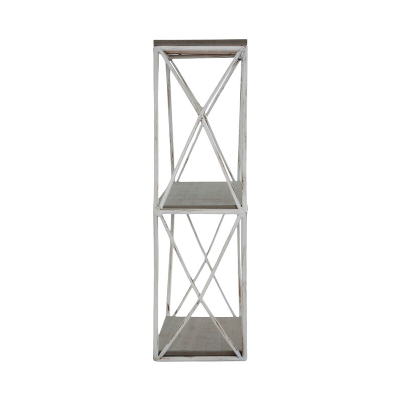 Metal/Wood Hexagon Wall Shelf image number 2