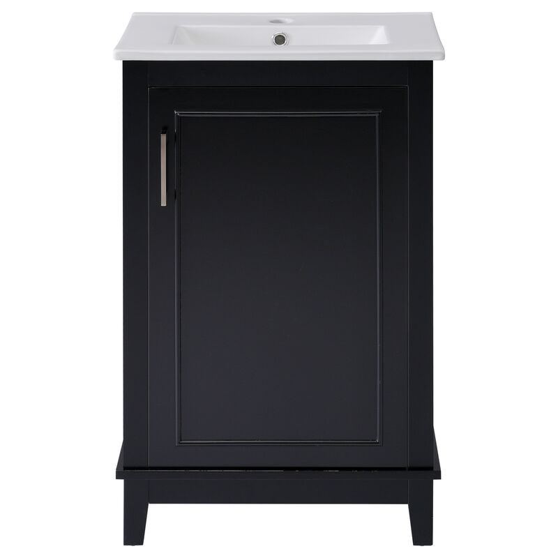 Whisen 20" Bathroom Storage Cabinet Bathroom Vanity with Ceramic Sink and Soft Close Door