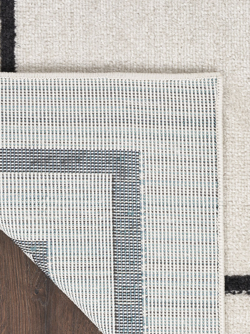 Nourison Essentials NRE02 Ivory/Black 2' x 6' Rug image number 3