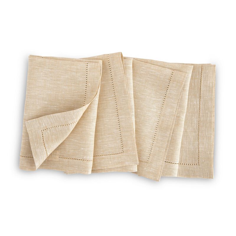 Solino Home 100% Pure Linen Dinner Napkins 20 x 20 Inch Set of 4 - Milan