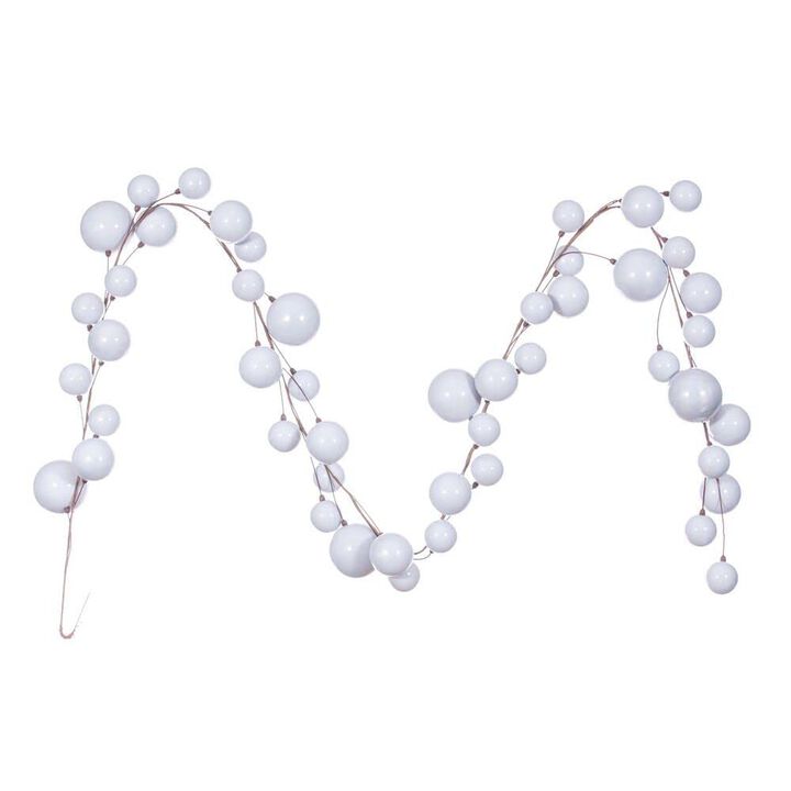 Vickerman 10' Silver Pearl Branch Ball Wire Garland.
