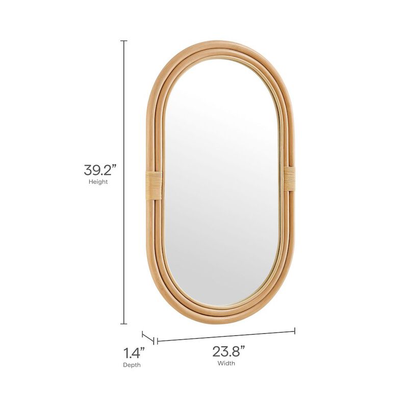 Corsica Oval Rattan Wall Mirror image number 1