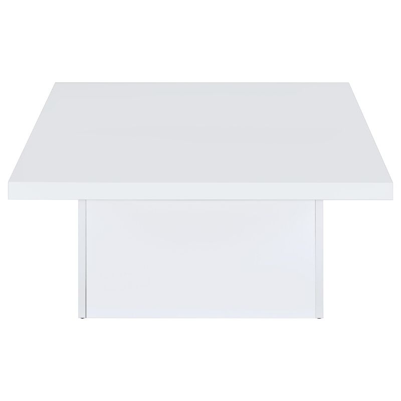 Darla Square Coffee Table, Pedestal Base, Wood image number 3
