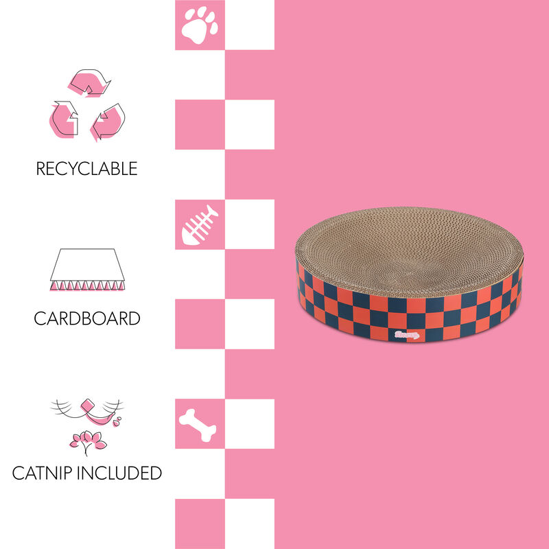 Nelson Modern Cardboard Round Bowl Cat Scratcher with Catnip