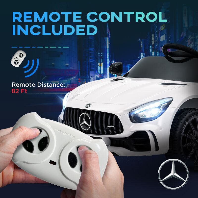 BreeBe Mercedes-Benz AMG GTR Licensed 12V Battery Powered Kids Electric Car w/ Remote Control & Soft Start image number 6